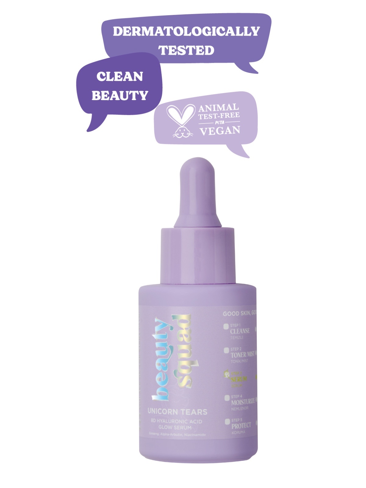 Beauty Squad Unicorn Tears 8D Hyaluronic Acid Glow Serum - Nemlendirici Aydınlatıcı Serum