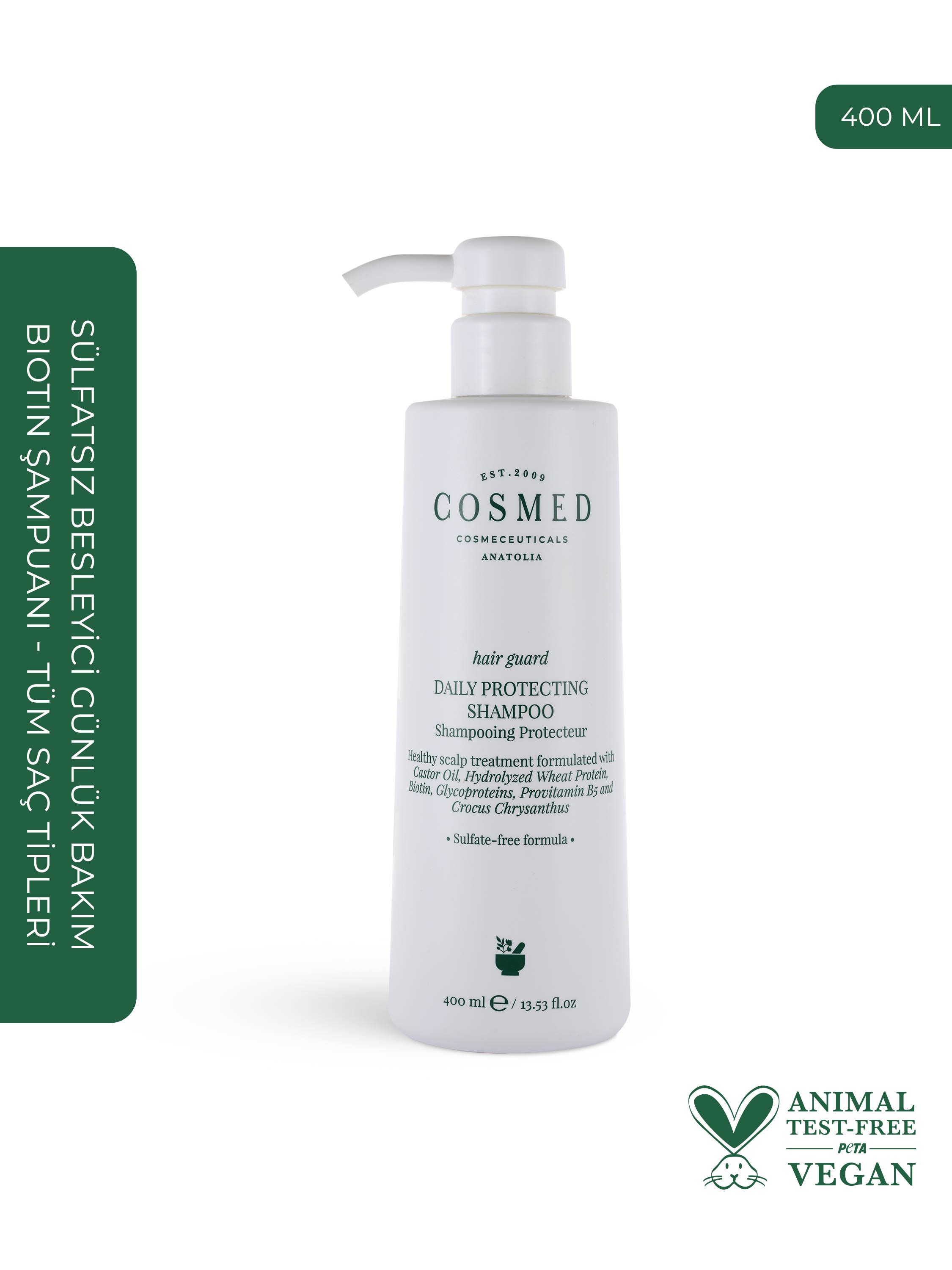 Daily Protecting Shampoo - Sülfatsız, Tuzsuz Besleyici Günlük Bakım Biotin Şampuanı -  Tüm Saç Tipleri 400 ml