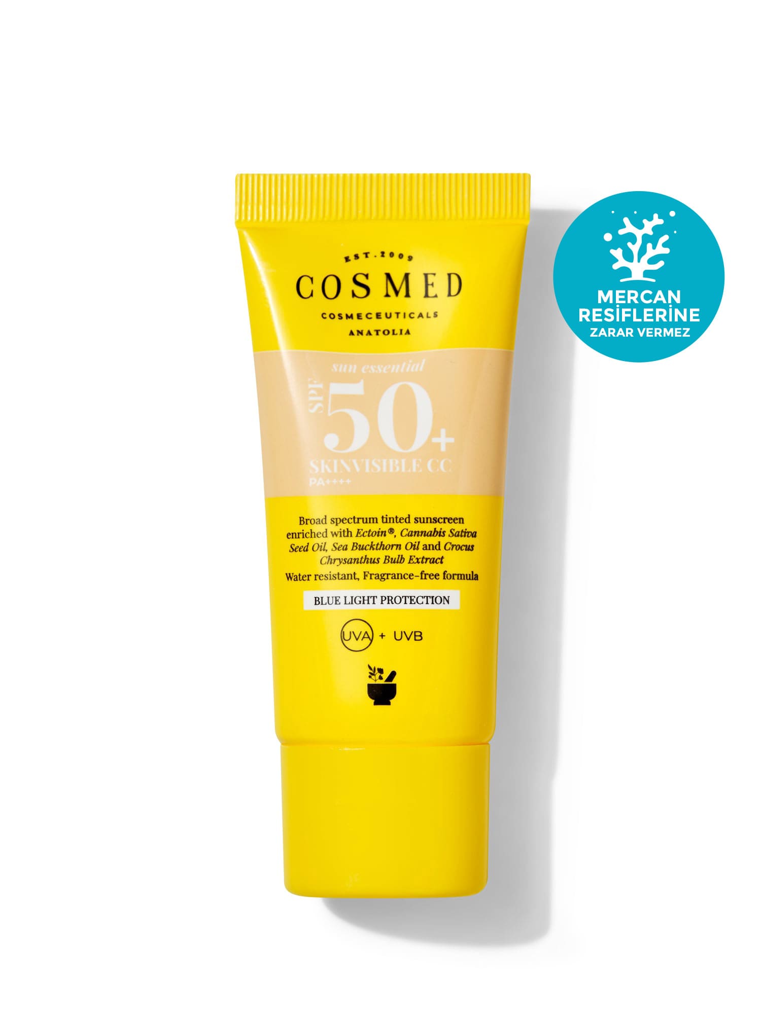 Skinvisible CC SPF 50 Tüm Cilt Tipleri İçin Renkli CC Yüz Güneş Kremi Yeni Nesil Filtreler 30 ml